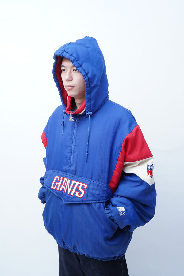 "STARTER" -"NEW YORK GIANTS" Padded Hooded Jumper-