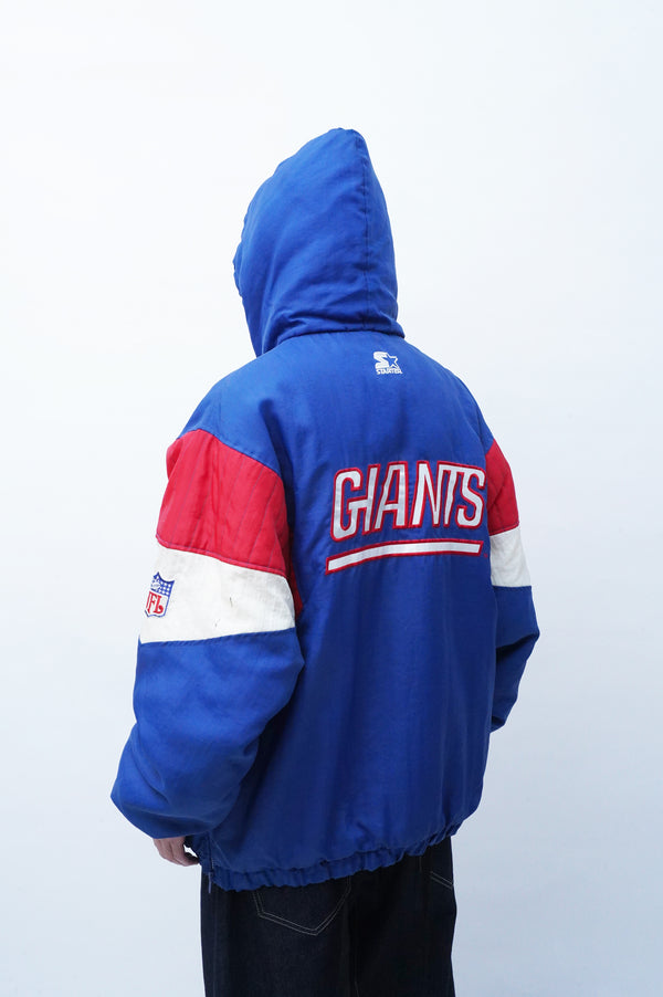 "STARTER" -"NEW YORK GIANTS" Padded Hooded Jumper-