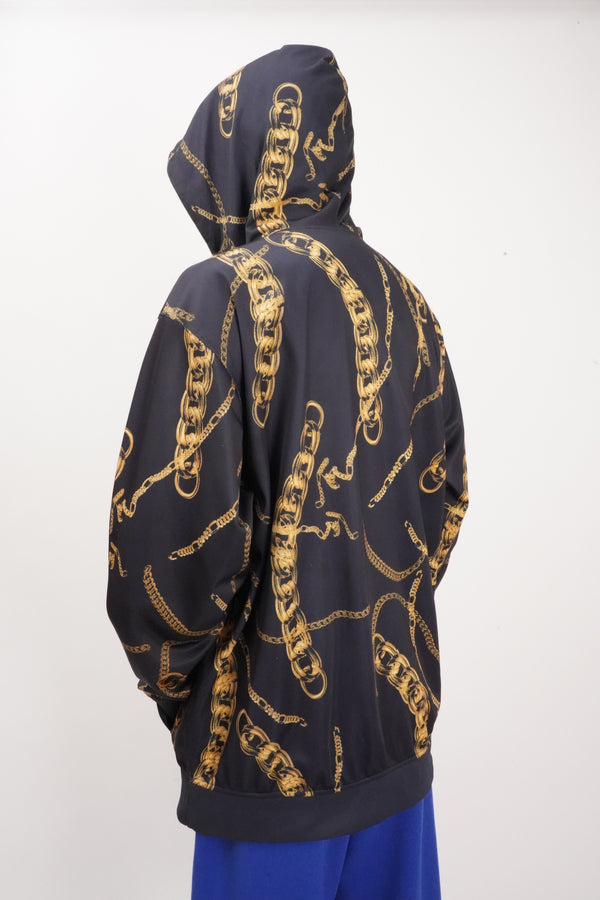 "Sean John" -Gold Chain Print Zip Up Parka-