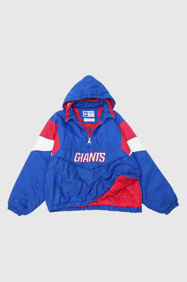 "STARTER" -"NEW YORK GIANTS" Padded Hooded Jumper-