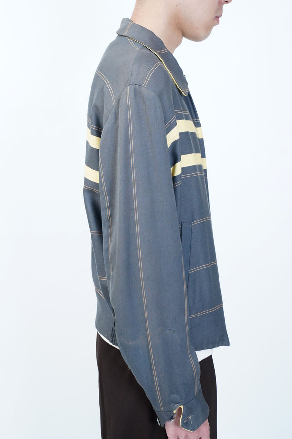 50's "UNKNOWN" -Reversible Rayon Gabardine Zip-up Jacket-
