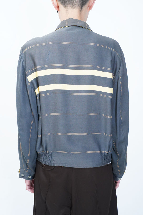 50's "UNKNOWN" -Reversible Rayon Gabardine Zip-up Jacket-