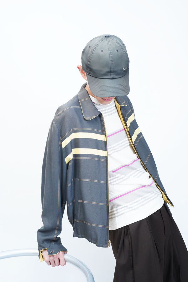 50's "UNKNOWN" -Reversible Rayon Gabardine Zip-up Jacket-