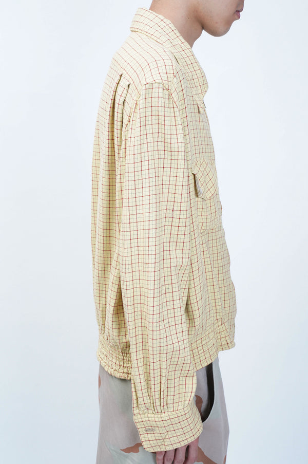 40~50's "UNKNOWN" -Wool Flannel Zip-up Jacket-