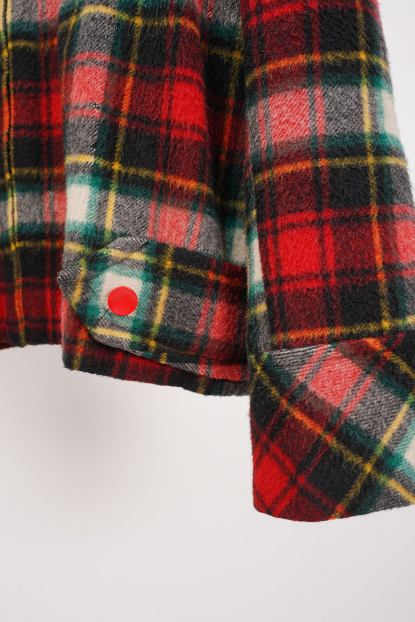 70's "UNKNOWN" -Handmade Check Pattern Wool Sport Blouson-