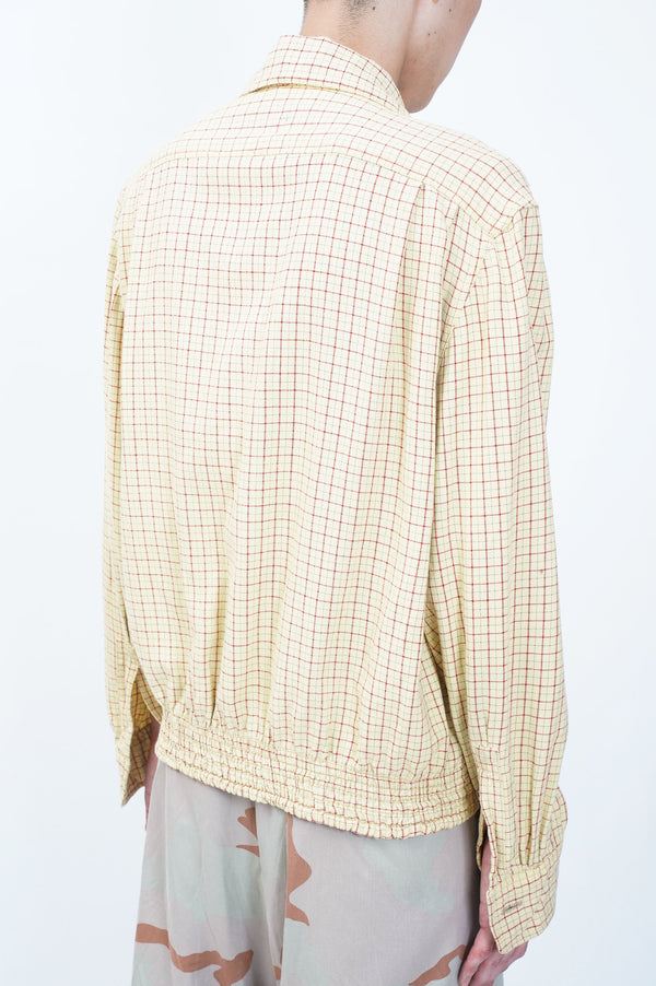 40~50's "UNKNOWN" -Wool Flannel Zip-up Jacket-
