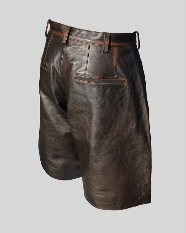 KHOKI -Leather Baggy Shorts-