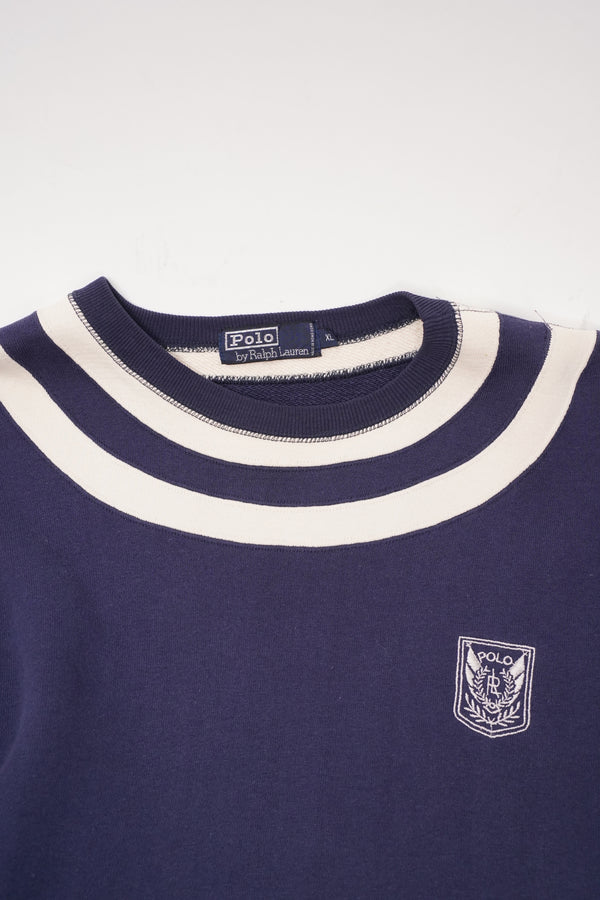 90's "POLO Ralph Lauren" -Switched Border Design C/N Sweat-