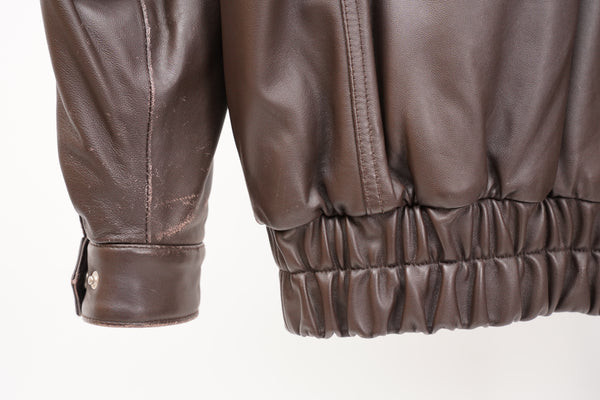 "Sean John" -Emboss Logo Leather Jacket-