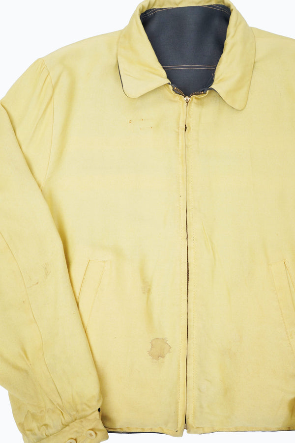 50's "UNKNOWN" -Reversible Rayon Gabardine Zip-up Jacket-