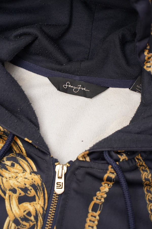 "Sean John" -Gold Chain Print Zip Up Parka-