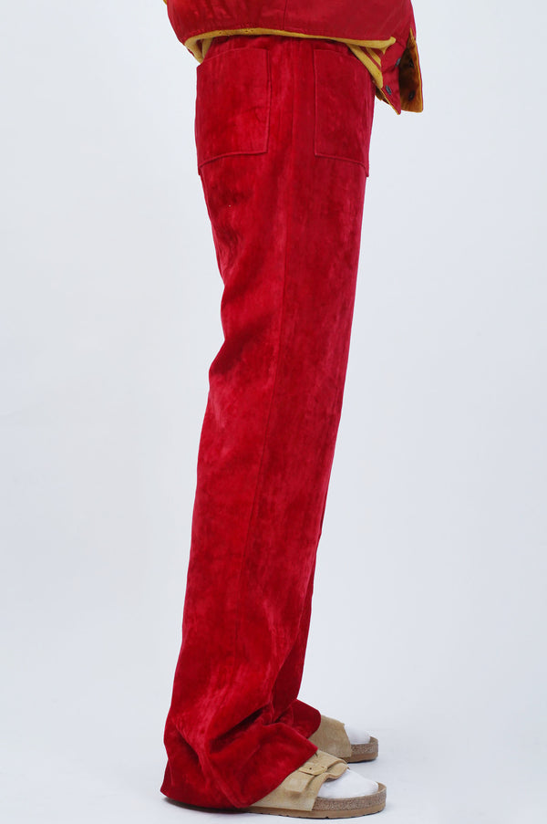 70's “UNKNOWN” -Velour Sailor Type Flare Pants-