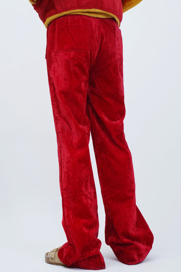 70's “UNKNOWN” -Velour Sailor Type Flare Pants-