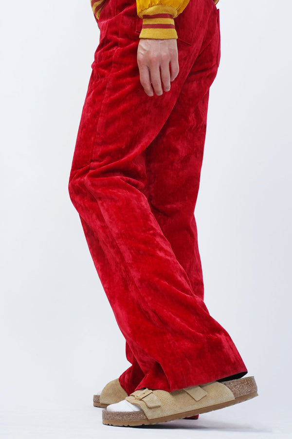 70's “UNKNOWN” -Velour Sailor Type Flare Pants-