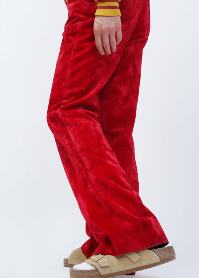 70's “UNKNOWN” -Velour Sailor Type Flare Pants-