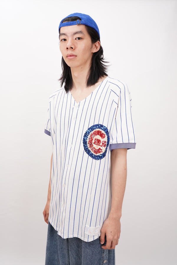 80's "CHICAGO CUBS" -Spangle Logo S/S Baseball Shirts-