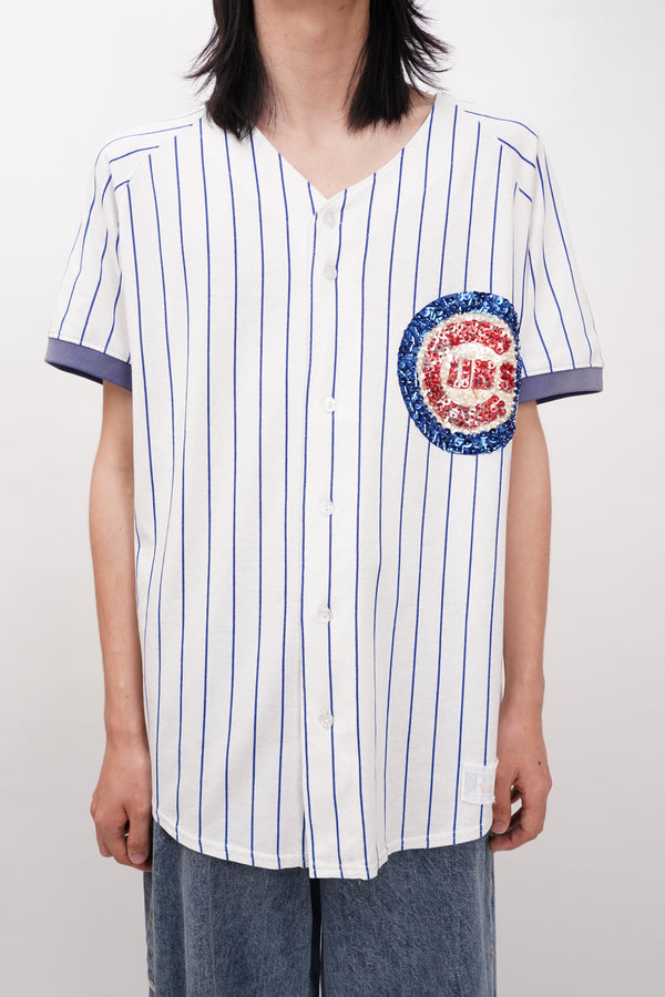 80's "CHICAGO CUBS" -Spangle Logo S/S Baseball Shirts-