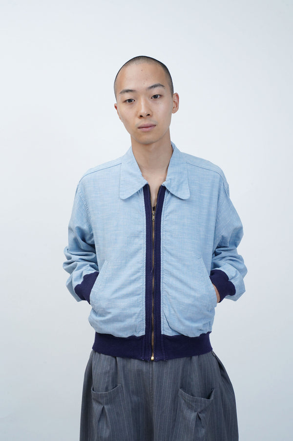60's "WIND WARD" -"KASURI" Cotton Zip-up Blouson-