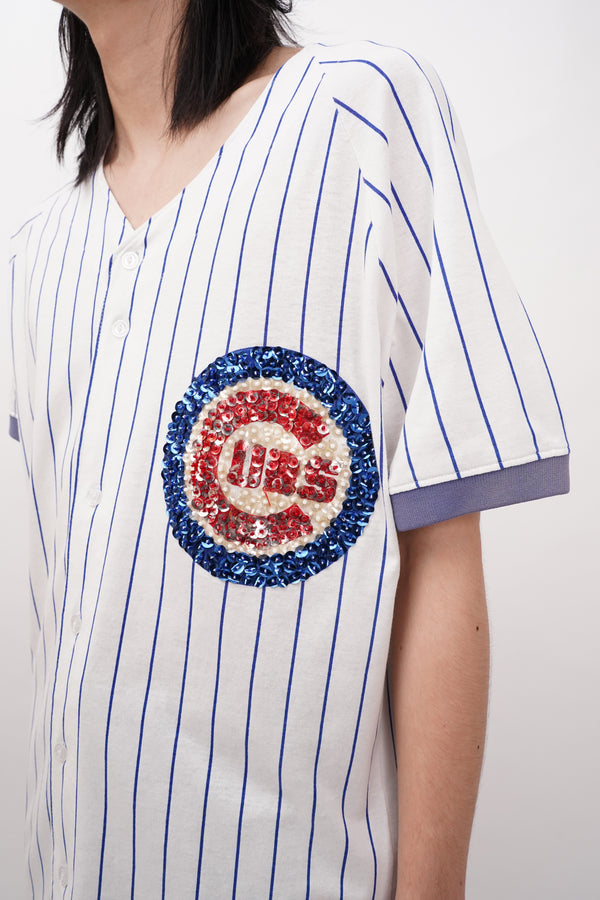 80's "CHICAGO CUBS" -Spangle Logo S/S Baseball Shirts-