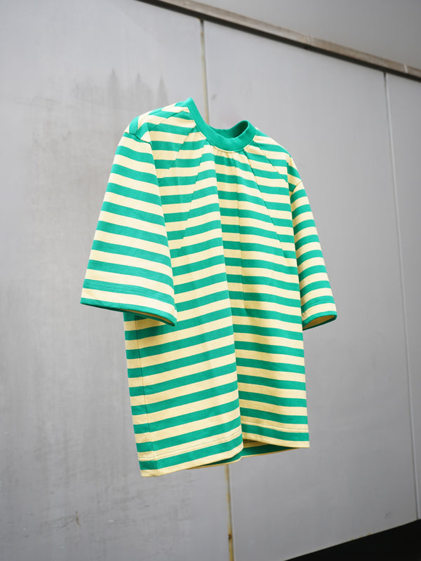 "Aris Tatalovich" -DART NECK STRIPE T-SHIRT-