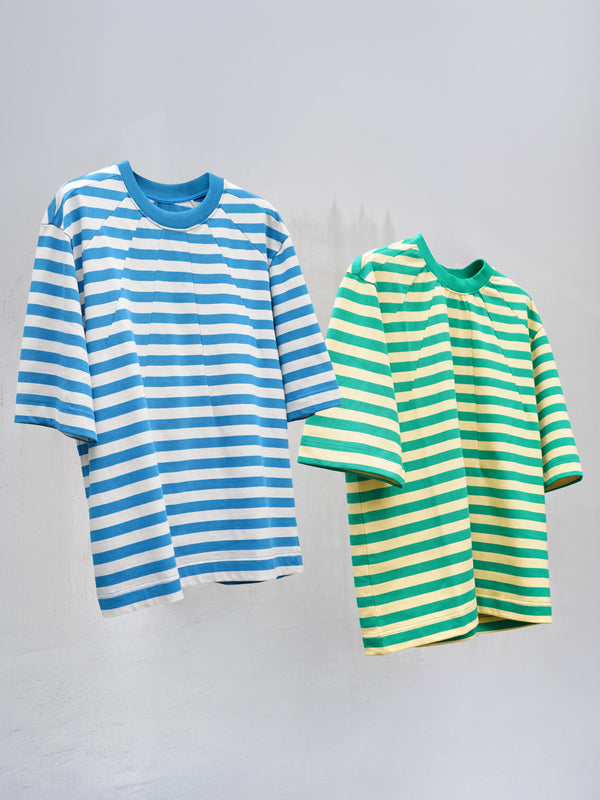 "Aris Tatalovich" -DART NECK STRIPE T-SHIRT-