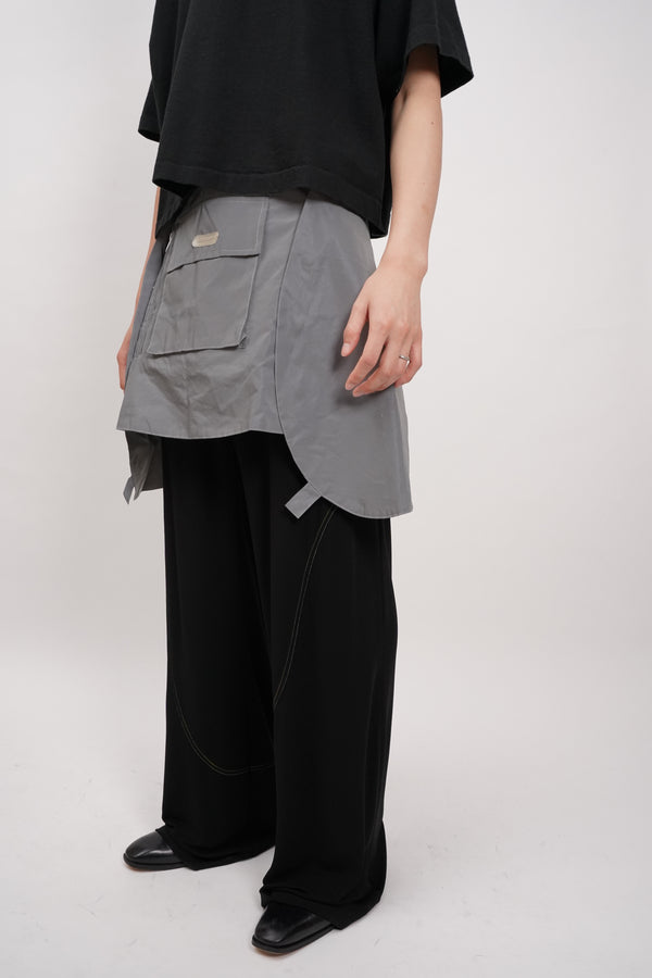 "MISBHV" -Metalic Wrap Skirt-