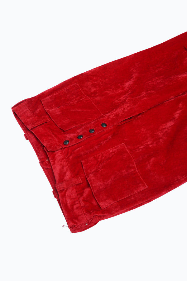 70's “UNKNOWN” -Velour Sailor Type Flare Pants-
