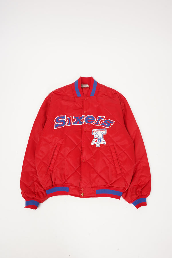 "Hardwood Classics (Majestic)" -76ers Nylon Padding Stadium Jacket-