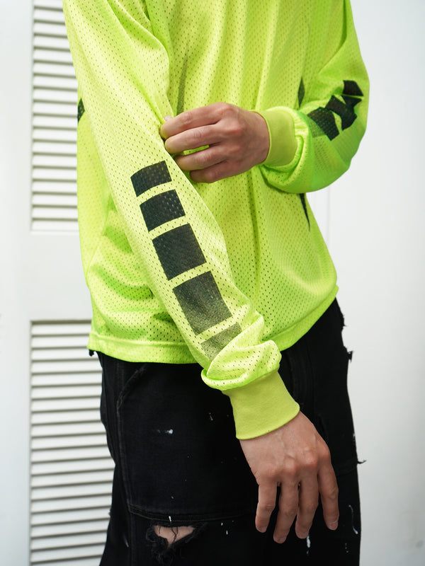 "BOILER ROOM" -Polyester Mesh L/S Mock Neck Tee-