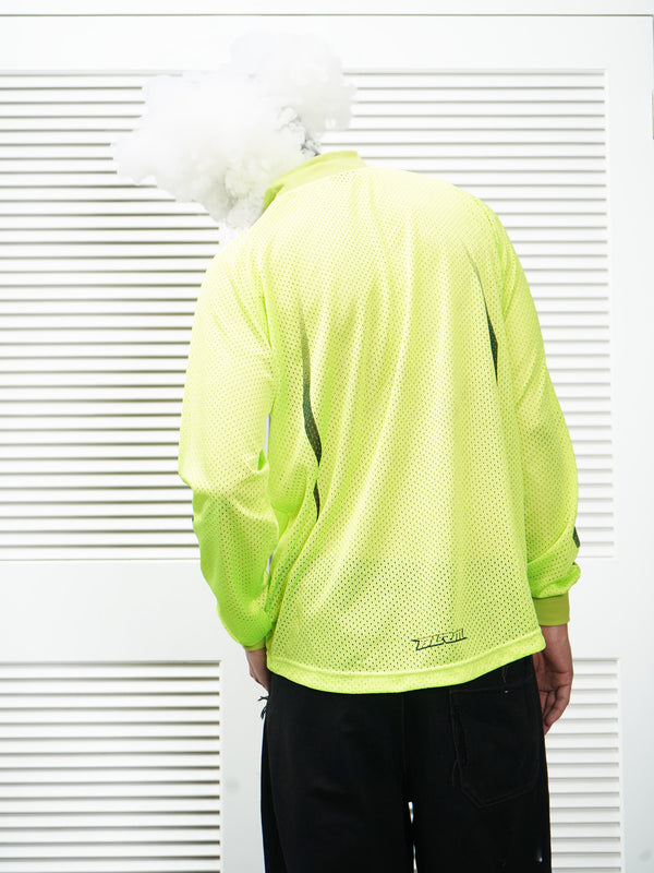 "BOILER ROOM" -Polyester Mesh L/S Mock Neck Tee-