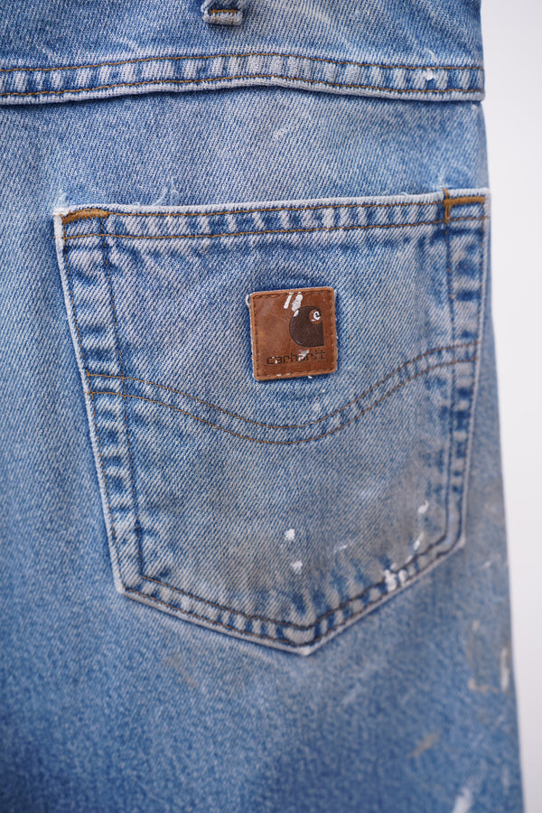 "Carhartt" -Painted Cut-Off Denim Shorts-