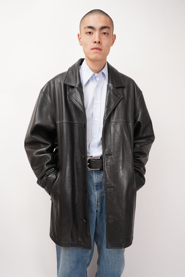 "DOCKERS" -Leather Car Coat-