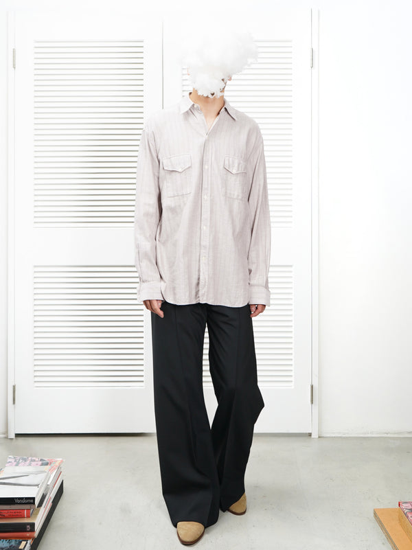 90's "GIORGIO ARMANI" -Woven-Pattern L/S shirt-