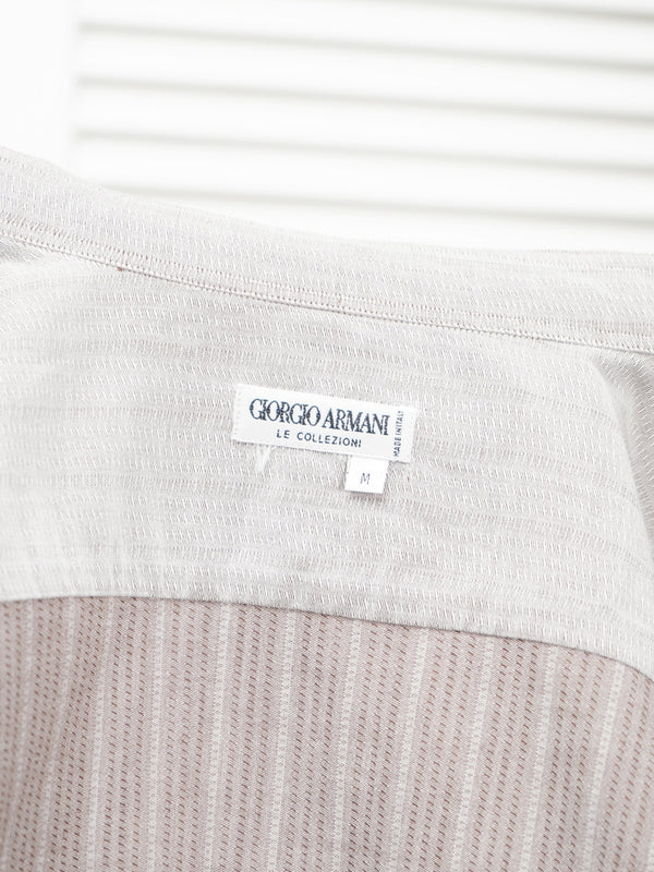 90's "GIORGIO ARMANI" -Woven-Pattern L/S shirt-