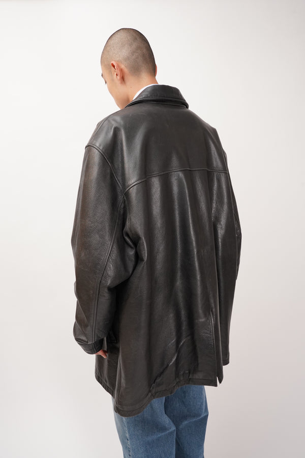 "DOCKERS" -Leather Car Coat-