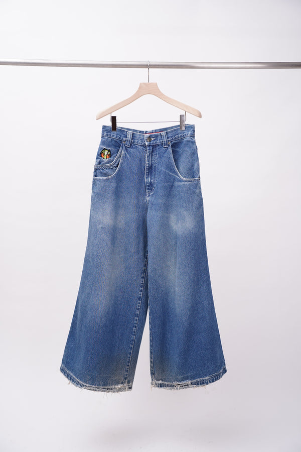 90's "26 RED" -Baggy Flair Denim Pants-