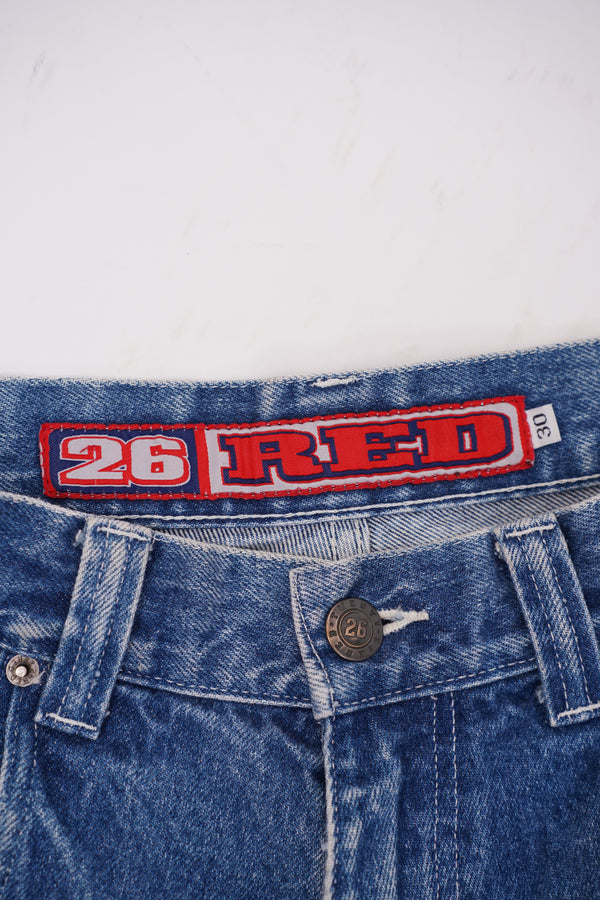 90's "26 RED" -Baggy Flair Denim Pants-