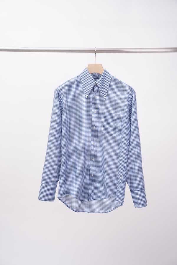 70's "Unknown" -Poly/Cotton L/S B.D Check Shirt-