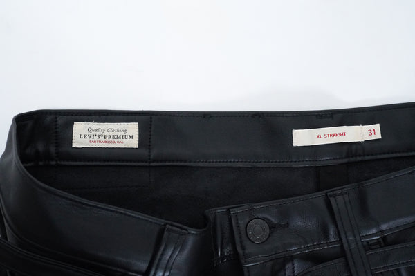 "Levis" -"XL Straight" Fake Leather Wide Pants-