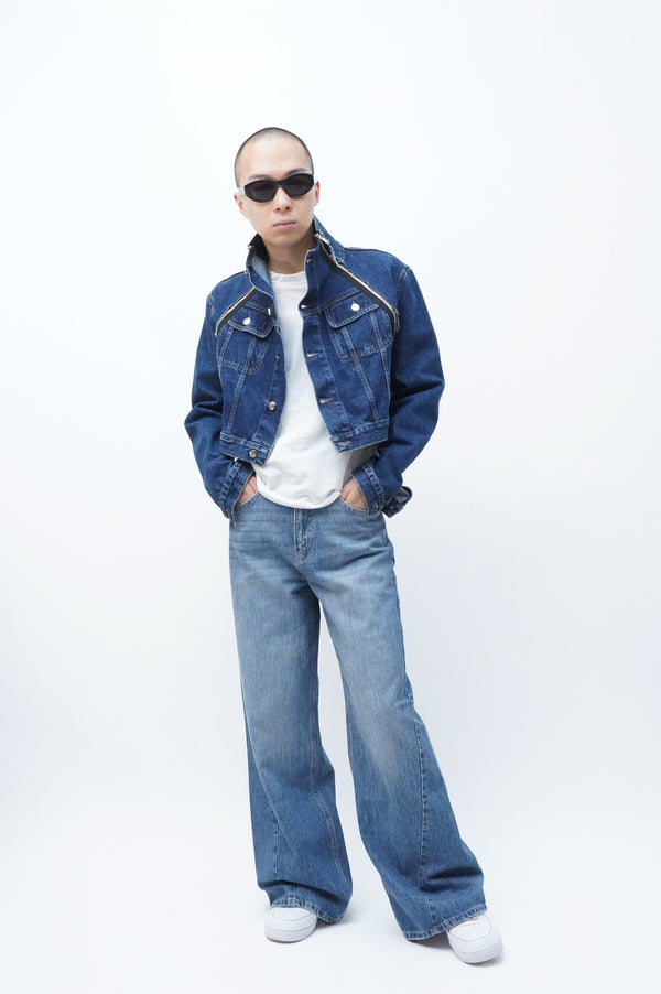 "Unknown" -Designed Wide Denim Pants-