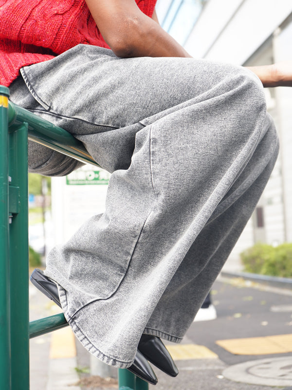 -PLEATED JEANS WOVEN-