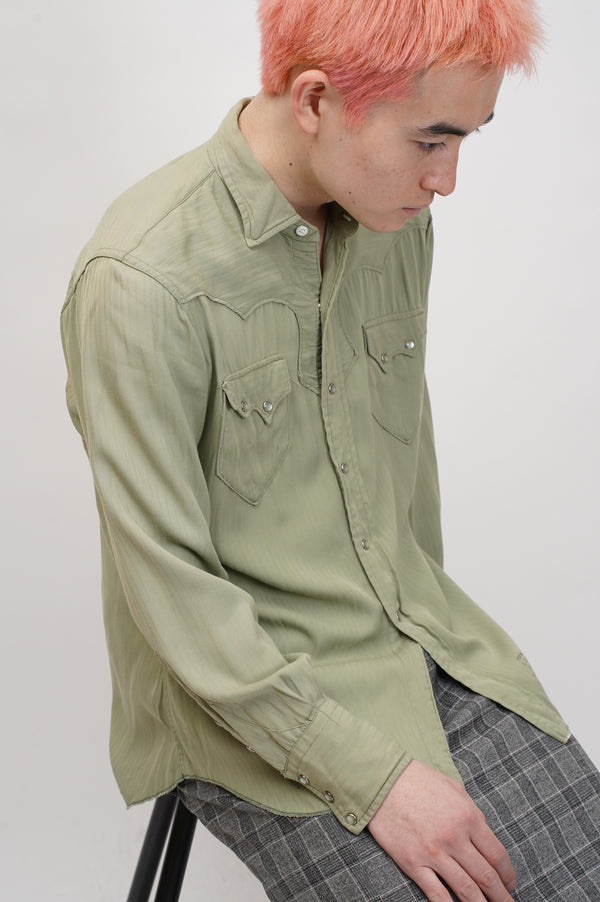 60's "UNKNOWN" -Rayon Western Shirts-