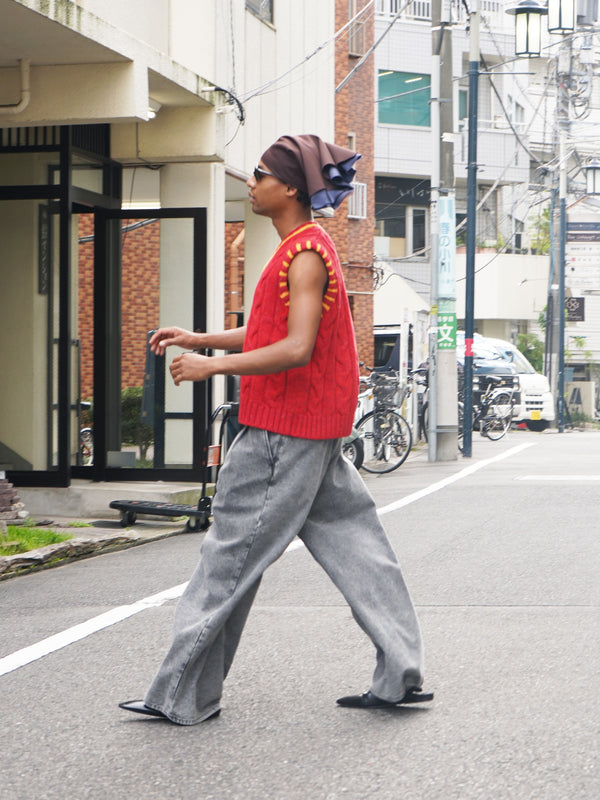 -PLEATED JEANS WOVEN-