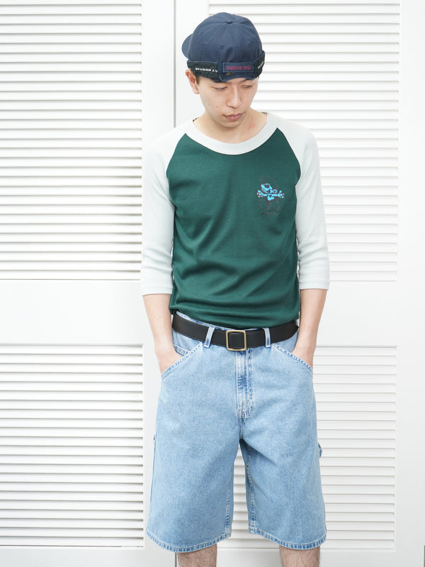80's "UNKNOWN" -"SMURF" Printed S/S Raglan Tee-
