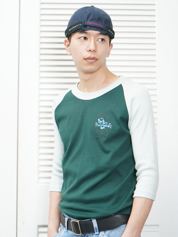 80's "UNKNOWN" -"SMURF" Printed S/S Raglan Tee-