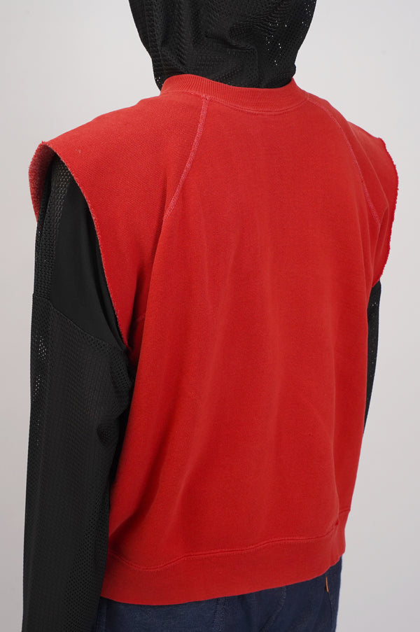 60's "TOWN CRAFT" -"ALPHA XI DELTA" Printed Raglan Cut Off Sweat-