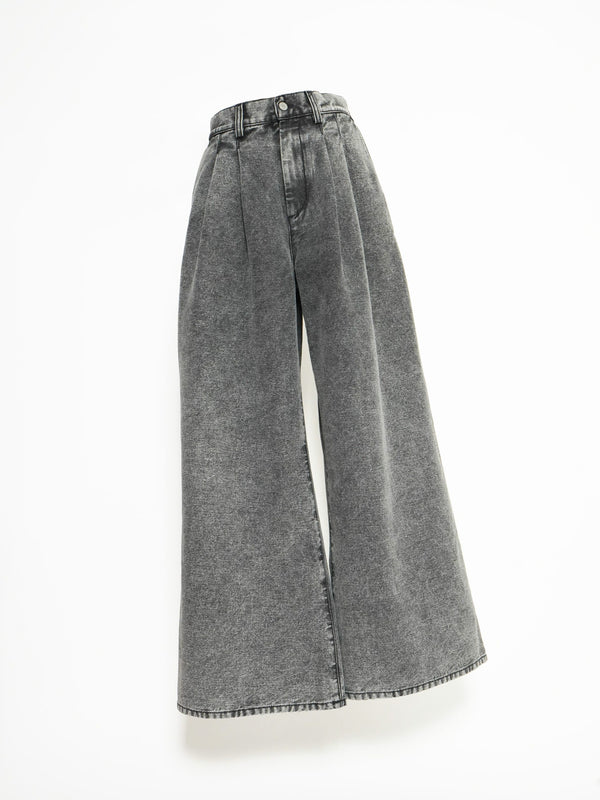-PLEATED JEANS WOVEN-
