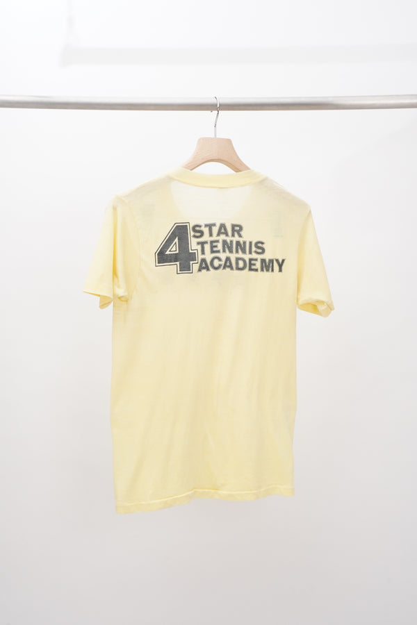 70's "UNKNOWN" -"4STAR TENNIS ACADEMY" Print S/S Tee-