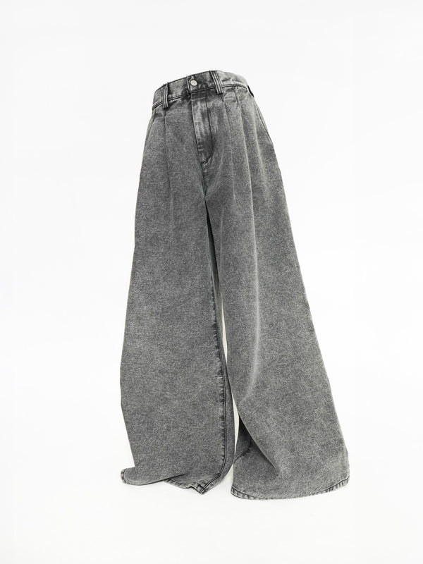 -PLEATED JEANS WOVEN-