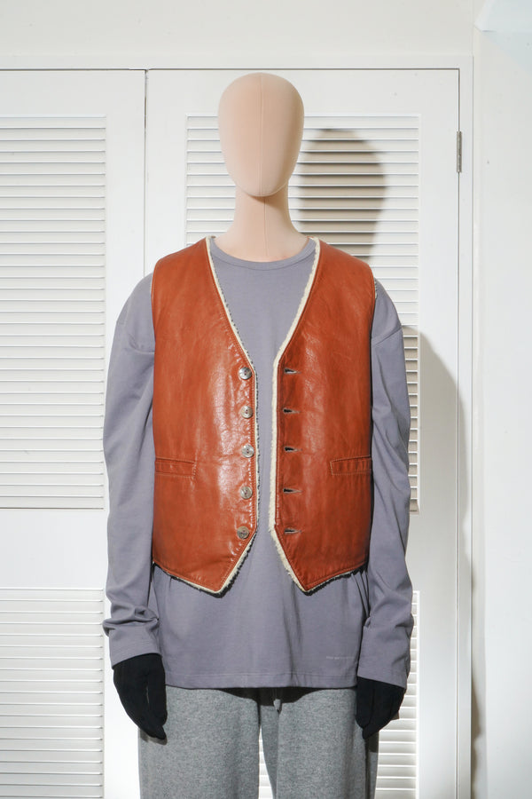 60's "L.L.BEAN" -Boa Liner Leather Vest-